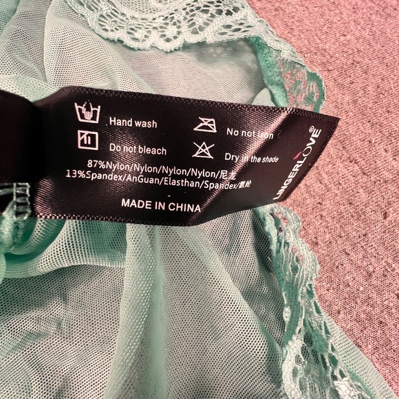 Lingerlove Lingerie Top Sz M/L Wedding Sexy Lace Bow Sheer Evening Honeymoon - Picture 5 of 9